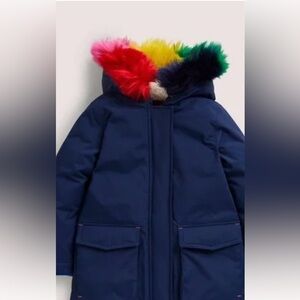 Biden Navy Rainbow Hooded Waterproof Parka